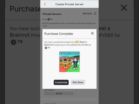 how to create private server in steel a brainrot #roblox #rblx #stealabrainrot