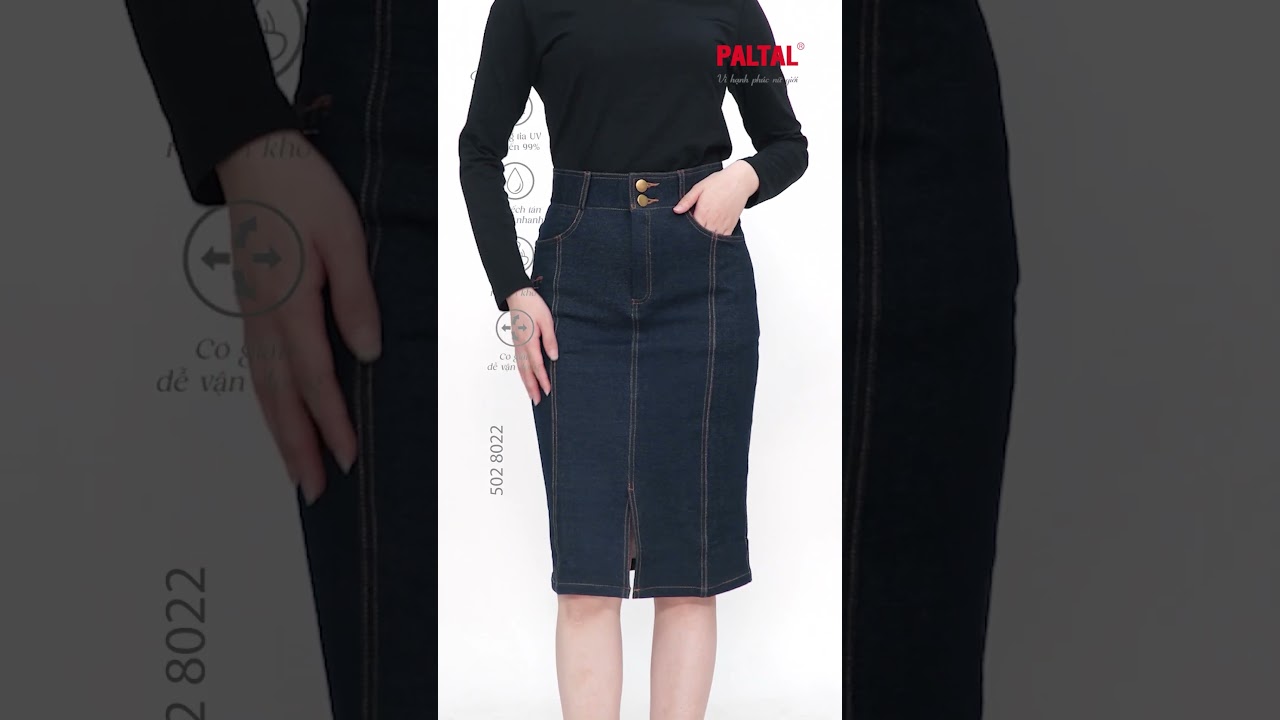 Chân váy dài chất jean thun 502p 8022