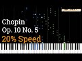 Chopin Etude Op 10 No 5 Black Keys Slow Piano Tutorial 20 Speed