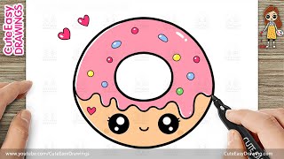 How to Draw a Cute Donut Step by Step for Kids