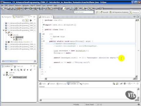 Vtc Player Advanced Java Programming Java Se 7 Introduction To Assertion Syntax