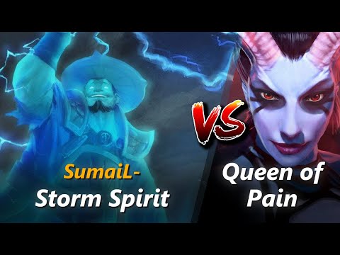How to Storm Spirit mid vs Queen of Pain (feat. SumaiL-) | First 10 minutes