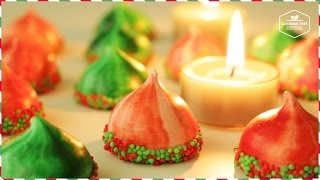 크리스마스 키세스 머랭쿠키 만들기 : How to make Christmas kisses meringue cookies : クリスマスのメレンゲクッキー -Cookingtree쿠킹트리