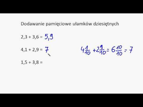 Dodawanie pamięciowe ułamków dziesiętnych