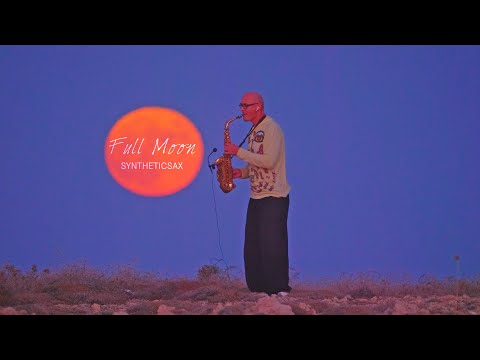 Syntheticsax - Full Moon (Record saxophone on the background of the moon)