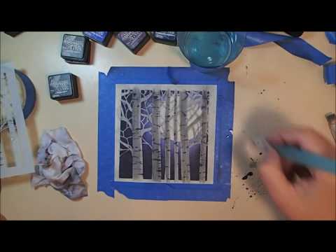 Twelve Days of Christmas Cards - Day 11: Distress Ink Forest