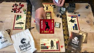 Bag of Dungeon (How to play in 4 minutes). A simple-to-play, fantasy, dungeon crawler board game