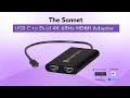 Sonnet USB-C to Dual 4K 60Hz HDMI Adapter
