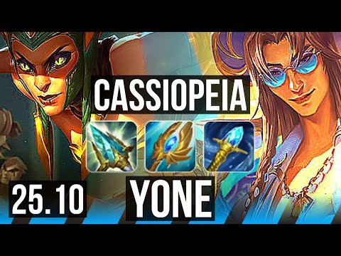 CASSIOPEIA vs YONE (MID) | 1800+ games | EUW Grandmaster | 25.10
