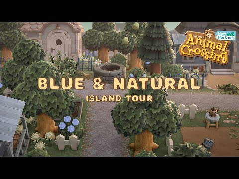 Blue Themed Natural & Overgrown Cottagecore Town // Animal Crossing New Horizons