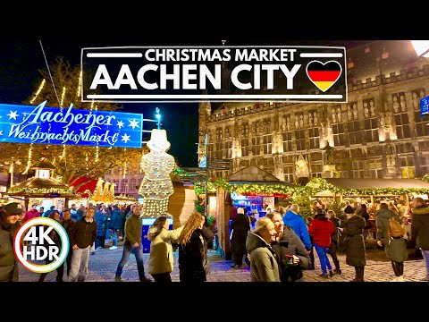 🎄 2024 Aachen Wonderful Christmas Markets Tour, Germany Christmas Lights Walk in 4K HDR