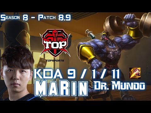 TOP MaRin DR. MUNDO vs KHA'ZIX Jungle - Patch 8.9 KR Ranked