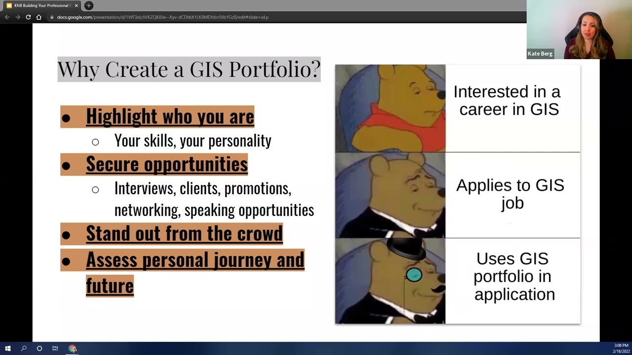 Building Your Professional GIS Portfolio (February 18, 2022)