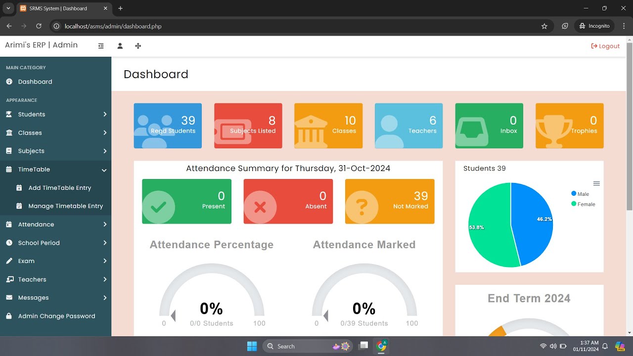 FREE SOURCE CODE : SCHOOL MANAGEMENT SYSTEM PHP PROJECT