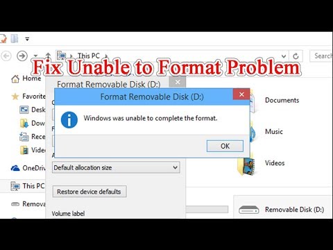 Fix Windows was Unable to Complete Format SD Card Video