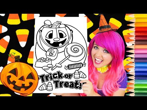 Coloring Halloween Candy Trick-Or-Treat Coloring Page Prismacolor Colored Pencil | KiMMi THE CLOWN Video