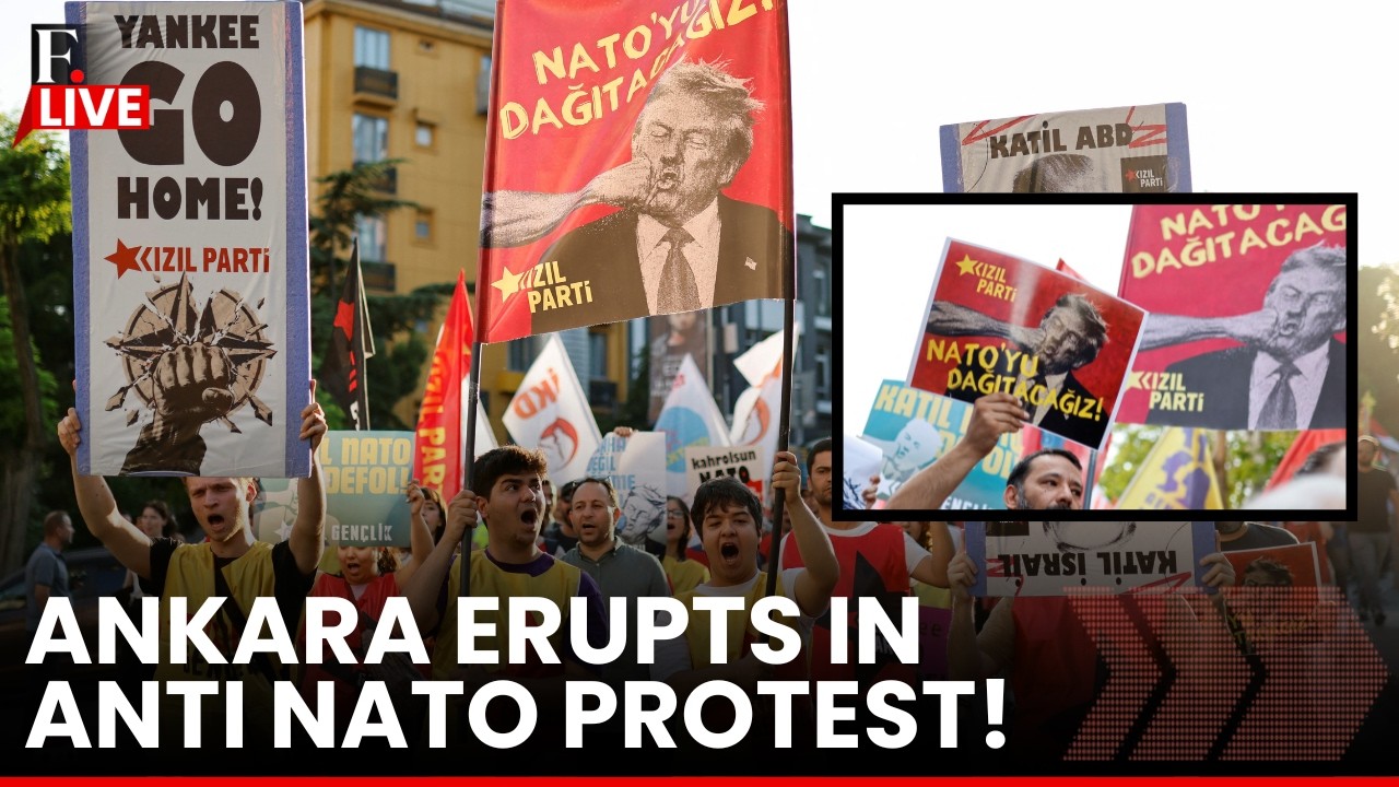 Anti NATO Protesters Clash With Police as Leaders Arrive in Ankara, Turkey | NATO LIVE