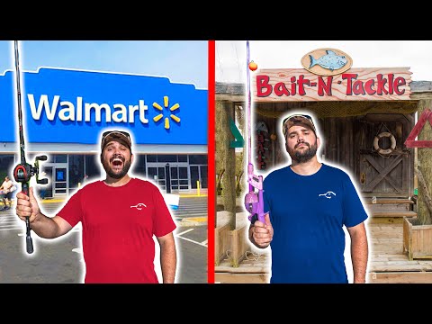 WALMART vs LOCAL BAIT SHOP Budget FISHING Challenge!!! (Broke the Pond Record!)