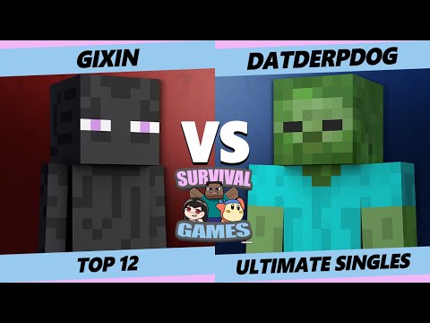 Survival Games Top 12 - DatDerpDog (Zombie) Vs. Gixin (Enderman) Smash Ultimate SSBU