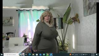 Curvy bbw mother show amazing grey green dress for plus size women