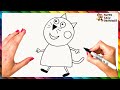 How To Draw Candy Cat From Peppa Pig Step By Step Candy Cat Drawing Easy
