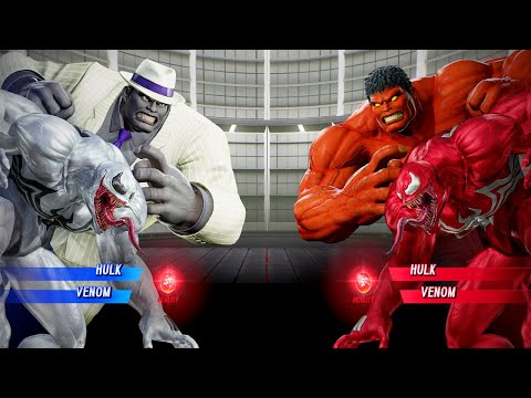 Anti-Venom & Hulk VS Red Hulk & Venom (Very Hard) - Marvel vs Capcom | 4K Gameplay