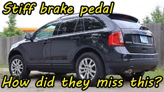 Ford Edge hard brake pedal full diagnosis and repair after a failed repair attempt.