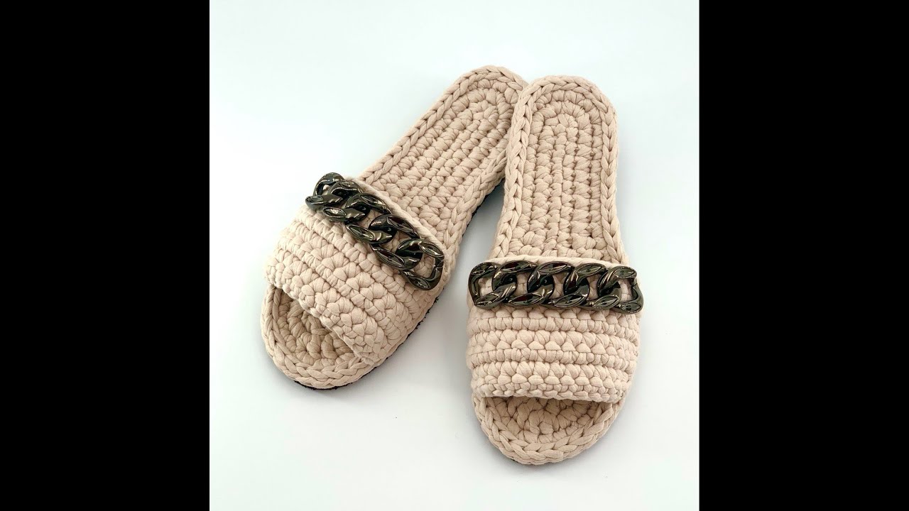 bardzo wygodne KLAPKI SZYDEŁKIEM, szydełkowane klapki