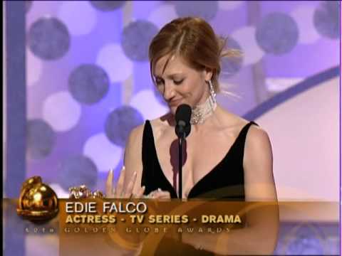 Edie Falco Wins Best Actress TV Series Drama - Golden Globes 2003