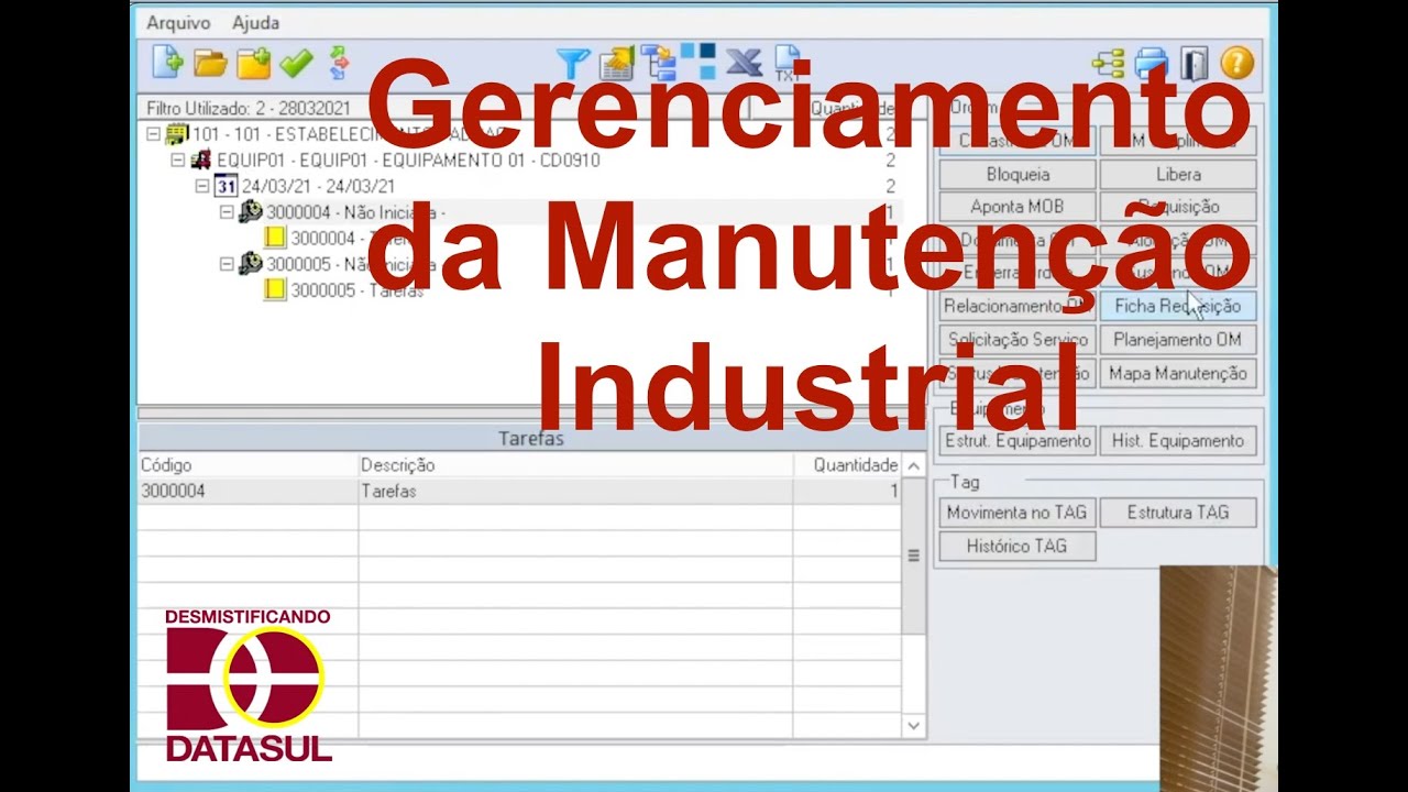 Gerenciamento da Manutenção Industrial - MI0340 - Datasul