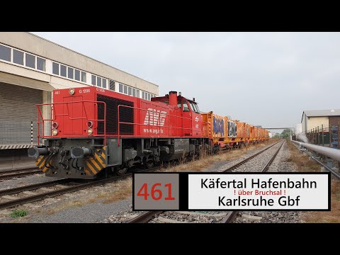 AVG Führerstandsmitfahrt Käfertal Hafenbahn - Karlsruhe Gbf