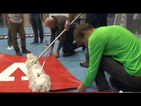 Hallenaufbau für die Champions League