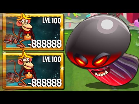 PvZ2 Zombie Monkey LEVEL 100 vs All Plants Max Level - Who Will Win ?