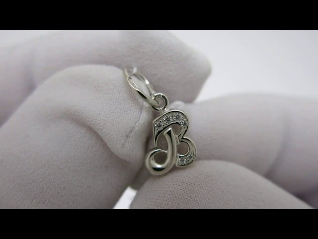 Срібний кулон літера "В" ксх80 Відео огляд