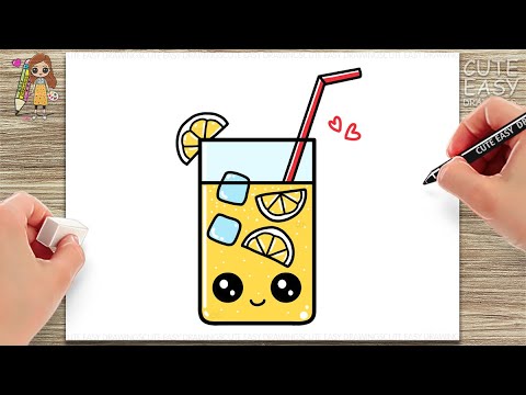 How to Draw Cute Lemonade | How to Draw Cute Drink Easy