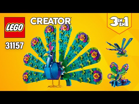 LEGO® Creator 3in1 Exotic Peacock (31157)[355 pcs] Dragonfly & Butterfly | Building Instructions