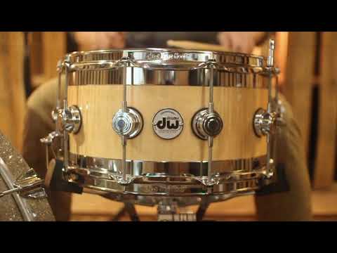 DW Collector's Natural Lacquer Over Curly Maple 7x14 Snare Drum - SO#1186394