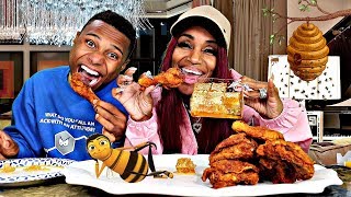 TRYING HONEYCOMB FOR THE FIRST TIME &amp; FRIED CHICKEN MUKBANG