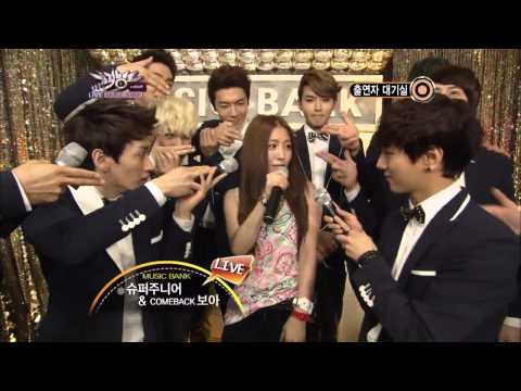 HyukBoA moment # 8 - Music Bank waiting room ♥ Bang [ EunHyuk & BoA]