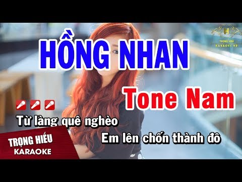 Karaoke Hồng Nhan Tone Nam Nhạc Sống | Trọng Hiếu