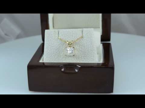 Princess Cut Diamond Pendant set in 14K Yellow Gold !