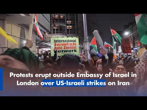 Protests erupt outside Embassy of Israel in London over US Israeli strikes on Iran