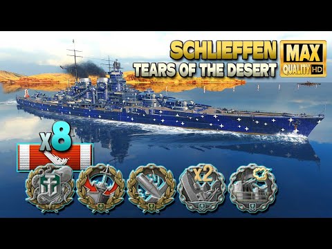 Battleship Schlieffen: 8 ships destroyed on map North - World of Warships