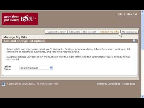 Tutorial Online Bill Pay Becu