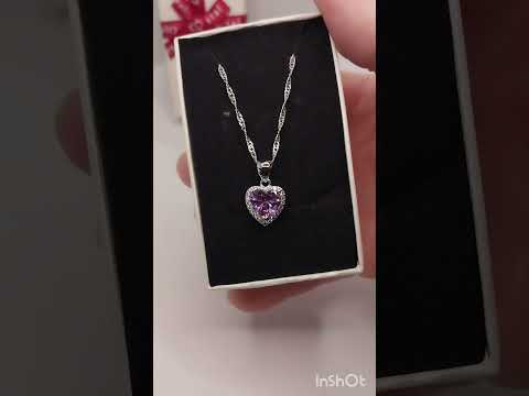 Подарок девушке колье "Розовый топаз в серебре" стиль Pandora кулон в форме сердца с цирконами В коробочке - фото 5 - id-p2855700733