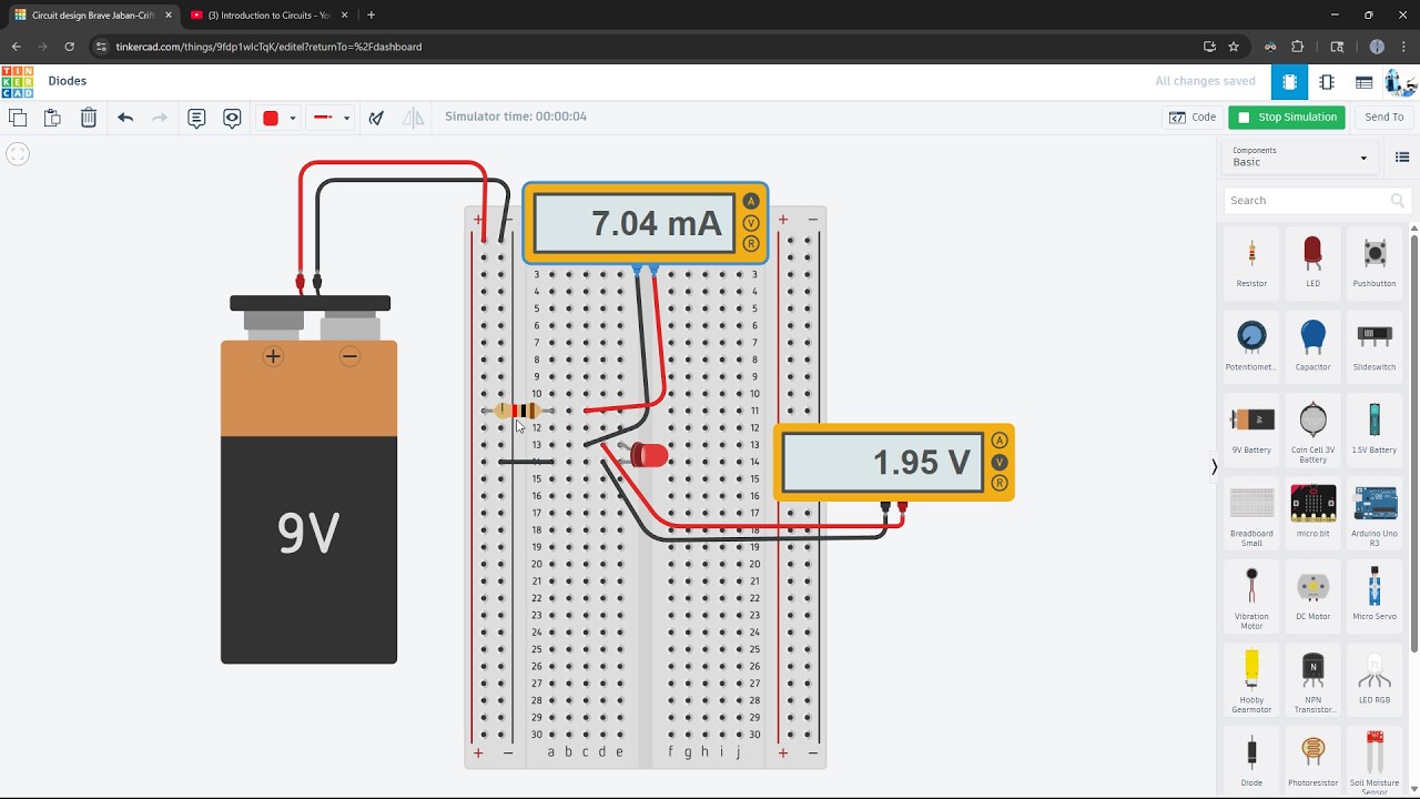 Diodes | Tinkercad Circuits Lab 8