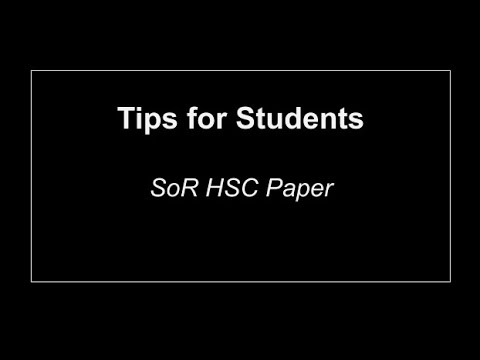 Key Tips  - SoR HSC Papers