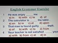 English Grammar Exercise Prepositions