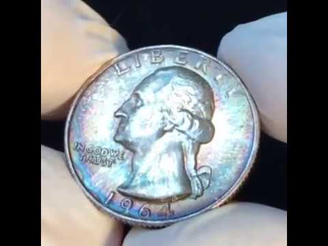 SuperMan Toned 1964 Washington Quarter Rare!