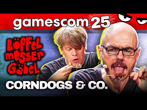 Video Thumbnail: Von Corndog bis Käsestulle - Wie schmeckt die GAMESCOM2025? | Löffel MESSE Gäbel
